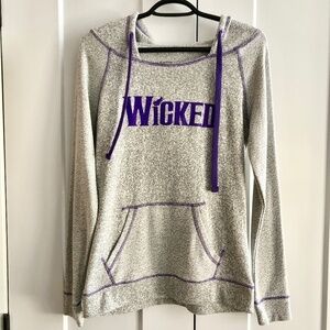 Wicked, Broadway‎ Musical, Pullover, Hoodie, Heather Grey, With Purple, Size S